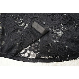 Sexy Transparent Lace Turndown Collar Long Pants Two Pieces Sets YF-10735