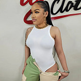 Summer All Match Sleeveless Solid Color Bodysuits CH-23034