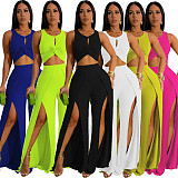 Sexy Sleeveless Vest And Long Split Wide-leg Pants 2 Pieces Sets SFY-468