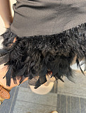 Black Hot Drilling Feather Women Sleeveless Package Hips Dresses NY-3191
