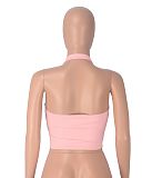 Women's One-piece Halter Sporty Yoga Crop Top HXZY-0375