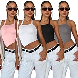 Women's One-piece Halter Sporty Yoga Crop Top HXZY-0375