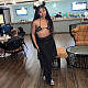 Bikini Cover Up Mesh Ruffle Pants 3 Piece Swimsuit SH-390349