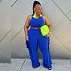 Solid Color Tank Tops Tassel Pants Two Piece Set XMY-9436
