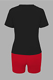 Plus Size Tee Shirts Biker Shorts Two Piece Set DN-8008J26
