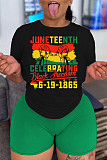 Plus Size Tee Shirts Biker Shorts Two Piece Set DN-8008J26