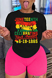 Plus Size Tee Shirts Biker Shorts Two Piece Set DN-8008J26