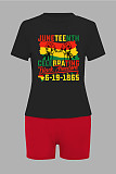 Plus Size Tee Shirts Biker Shorts Two Piece Set DN-8008J26