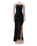 Hot Drill Mesh See Through Strapless Party Dresses NY-2447