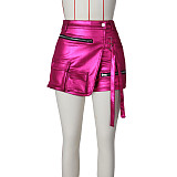 Women's Summer Fashion High-stretch Irregular Multi-pocket Cargo A-line Shorts ZS-0659