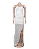 Hot Drill Mesh See Through Strapless Party Dresses NY-2447