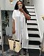 Fashion Solid Color Cotton Korean Clothing Half Sleeve O Neck Oversized Long Shirt Dress ORY-5195