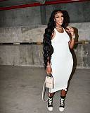 Casual Sleeveless Solid Color Mid Waist Bodycon Sheath Basic Vest Long Dress NIYA-8062