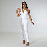 Hot Drilling One Shoulder Skinny Nightclub Jumpsuits NY-2518