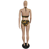 Sexy Women's Swimwear Halter Bandage Bra With Cover Up Beach Skirt Summer 3 Piece Bikini Set CN-0128