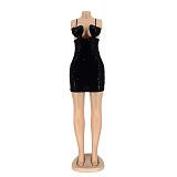 Sequined Spaghetti Strap Bodycon Nightclub Dresses AIL-206