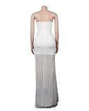 Hot Drill Mesh See Through Strapless Party Dresses NY-2447