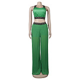 Crop Tops and Loose Wide Leg Pants 2Pcs Sets NY-2521