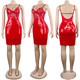 Lace Perspective Sling Open Back Zipper Bodycon Nightclub Dress NY-8722