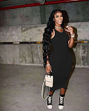 Casual Sleeveless Solid Color Mid Waist Bodycon Sheath Basic Vest Long Dress NIYA-8062