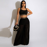 Crop Tops and Loose Wide Leg Pants 2Pcs Sets NY-2521