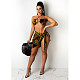 Sexy Women's Swimwear Halter Bandage Bra With Cover Up Beach Skirt Summer 3 Piece Bikini Set CN-0128