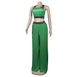 Crop Tops and Loose Wide Leg Pants 2Pcs Sets NY-2521