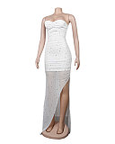 Hot Drill Mesh See Through Strapless Party Dresses NY-2447