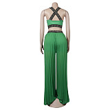 Crop Tops and Loose Wide Leg Pants 2Pcs Sets NY-2521
