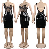 Lace Perspective Sling Open Back Zipper Bodycon Nightclub Dress NY-8722