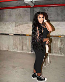 Casual Sleeveless Solid Color Mid Waist Bodycon Sheath Basic Vest Long Dress NIYA-8062