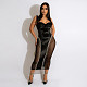 Mesh Hot Drilling Sleeveless Bodycon Sling Dress NY-2530