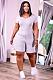 Plus Size Solid Simple V-Neck Short Sleeve Pocket Sportwear Womens Romper XY-9103