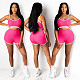 Solid-Color Yoga Short Halter Vest Two-piece Set BY-3635