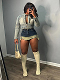 Retro Women Zipper High-waisted Strech Denim Shorts XT-82053