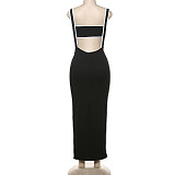 Sexy Straps Strapless Hollow-out Slim Split Long Dresses DLS-K24S47103