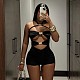Black Sexy Hollow-out Halter High-waist Romper RS-16836