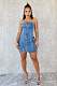 Women Sexy Strapless Buttons Stretch Denim Mini Dress CM-8718