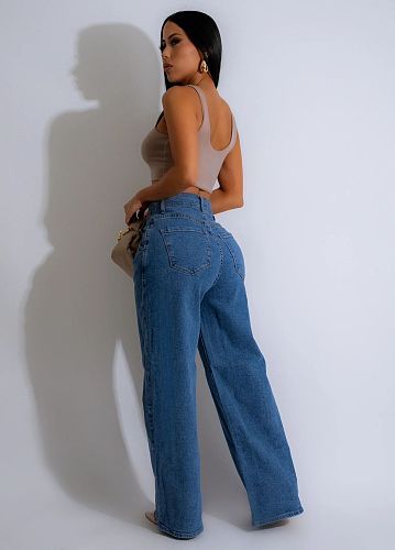 High Waist Wide Leg Jeans 2024 Leisure HSF-2798