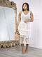 Fashion Knitted Hand Hook Beach Tassel Mesh Smock Long Dress CM-8721