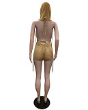 Sexy Knitted Sequin Irregular 3 Piece Shorts Set XT-8187