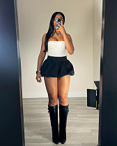 Pleated Elastic Spring Night Club Mini Lantern Skirt Sexy XRB-10100