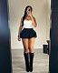 Pleated Elastic Spring Night Club Mini Lantern Skirt Sexy XRB-10100