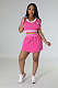 Polo Neck Knitting T-shirts Pleated Skirt Two Piece Sets OSM-4398