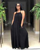 Women Sexy Backless Halter Sleeveless Loose Bohemia Long Dress AIL-273