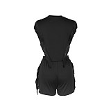 2024 Summer Women Solid Color Tassel Tops And Shorts 2 Pieces Sets AIL-270