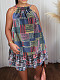 Fashion Printed Women Sleeveless Lace-up Short Dresses SFY-460
