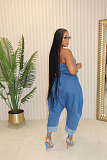 Sexy Strapless Women Pockets Patchwork Loose Denim Jumpsuit NY-5006