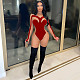 Sheer Mesh Patchwork Velvet Skinny Jumpsuit BN-9319