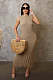 Stylish Women Sleeveless Sunblock Smock Beach Knit Maxi Dress OSM-4455